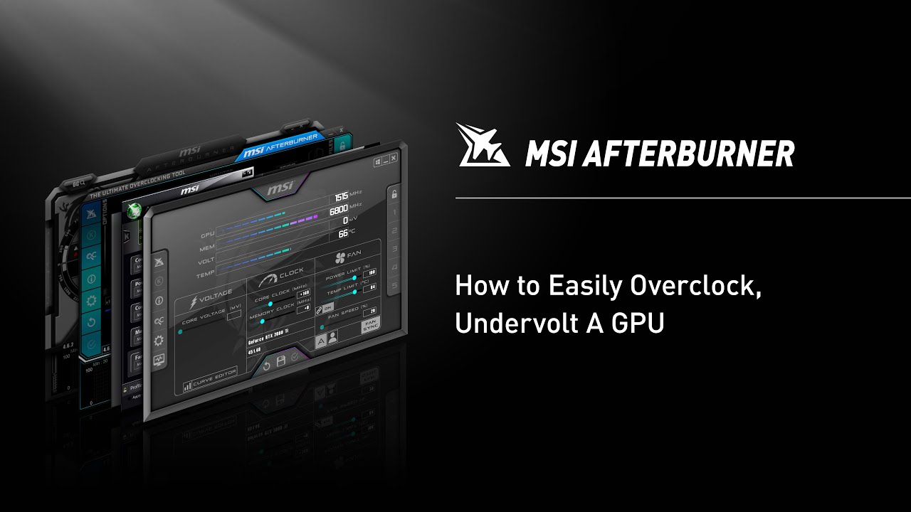 監視バーとスライダーを備えた MSI Afterburner メイン ダッシュボード